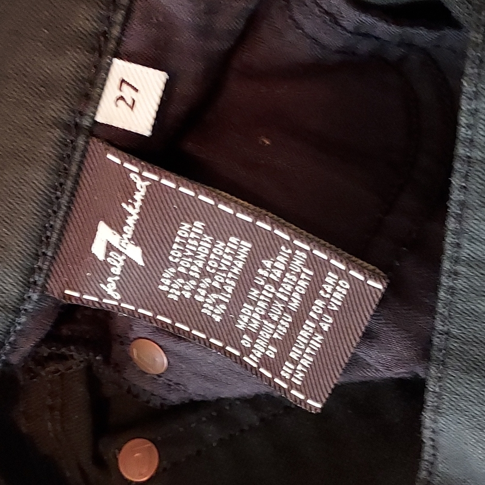7 for all mankind, size 27, black skinny pants